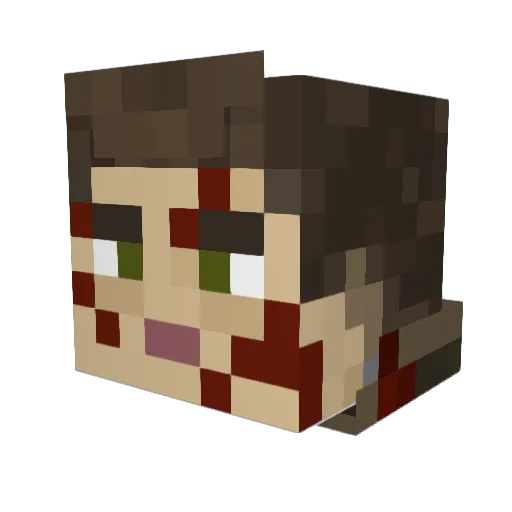 Bat2Special Minecraft avatar head, 3D render