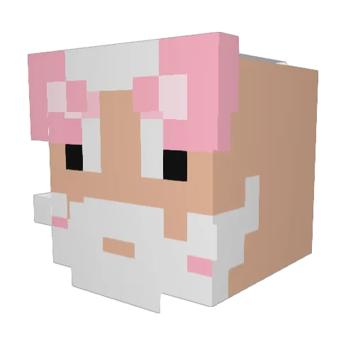 BatF1le Minecraft avatar head, 3D render