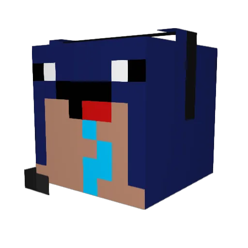 BatKid Minecraft avatar head, 3D render