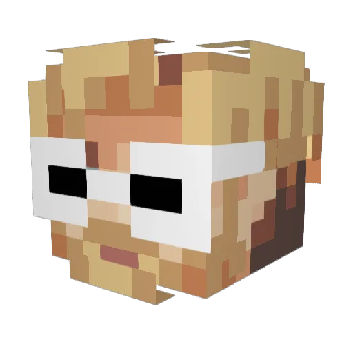 BatMan_027 Minecraft avatar head, 3D render