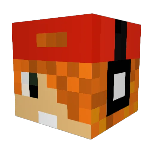 BatNed Minecraft avatar head, 3D render
