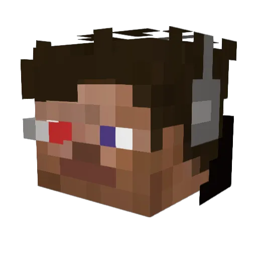 Bat_1337 Minecraft avatar head, 3D render