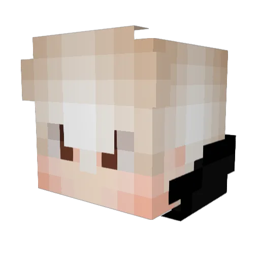 Batangq Minecraft avatar head, 3D render