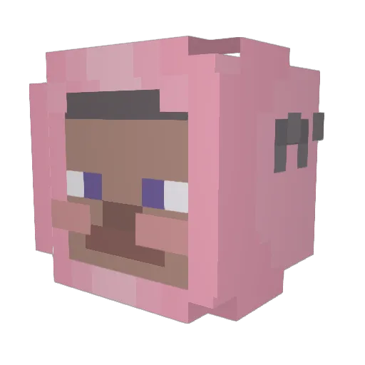 Batanuilou Minecraft avatar head, 3D render