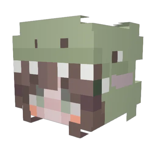 BatataGameplays Minecraft avatar head, 3D render
