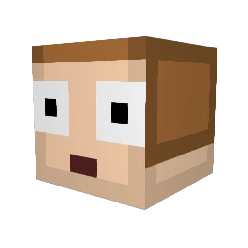 Batdog Minecraft avatar head, 3D render