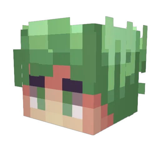 BateauP Minecraft avatar head, 3D render