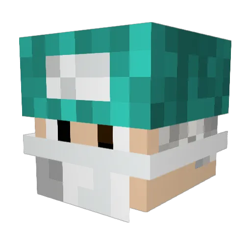 Bateg Minecraft avatar head, 3D render
