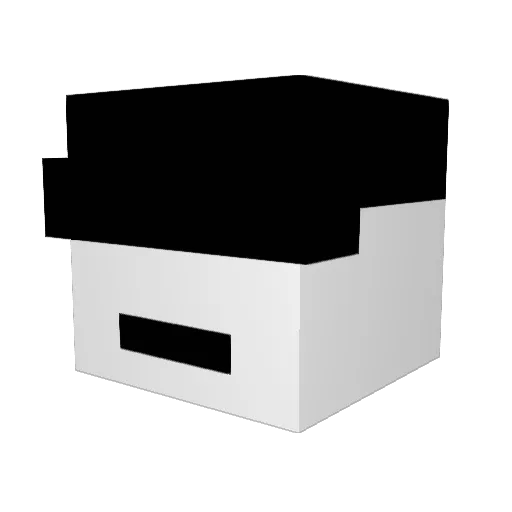 Bateur Minecraft avatar head, 3D render