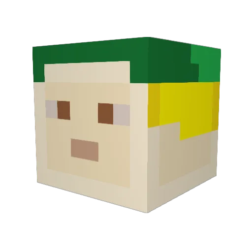 Batlrar Minecraft avatar head, 3D render