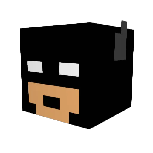 BatmanTDK Minecraft avatar head, 3D render