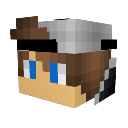Batman_Batman Minecraft avatar head, 3D render