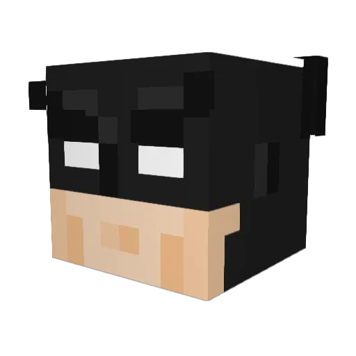 Batman__________ Minecraft avatar head, 3D render