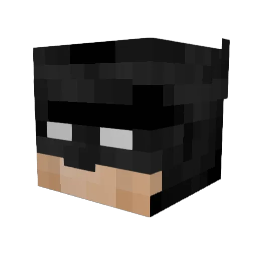 Batmman Minecraft avatar head, 3D render