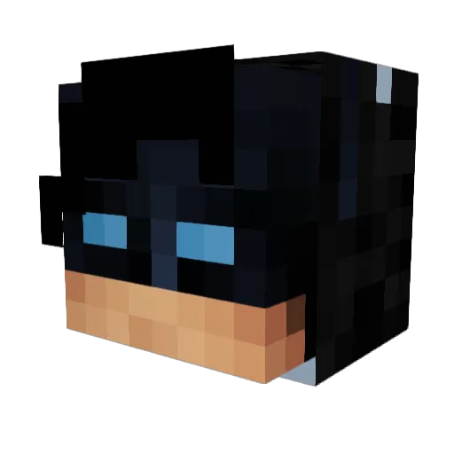 BatofMan Minecraft avatar head, 3D render