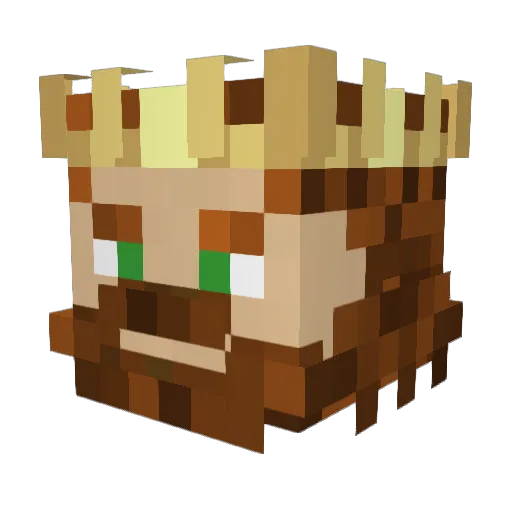 Batoris Minecraft avatar head, 3D render