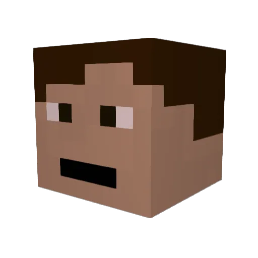 Batriof Minecraft avatar head, 3D render