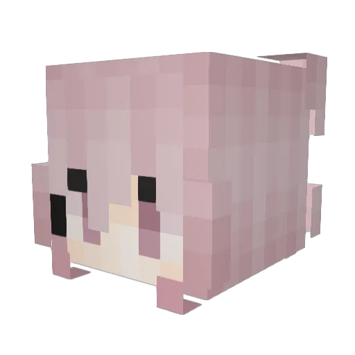Batsumaru Minecraft avatar head, 3D render