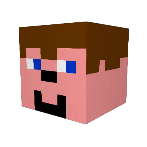 BattalBoy Minecraft avatar head, 3D render