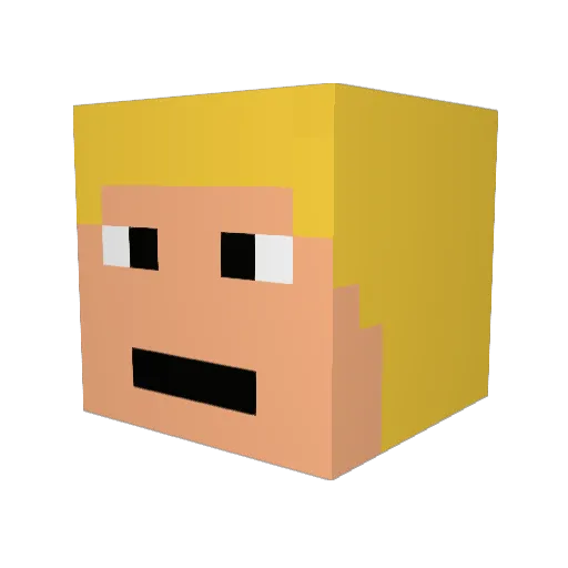 BatteredMarsBar Minecraft avatar head, 3D render