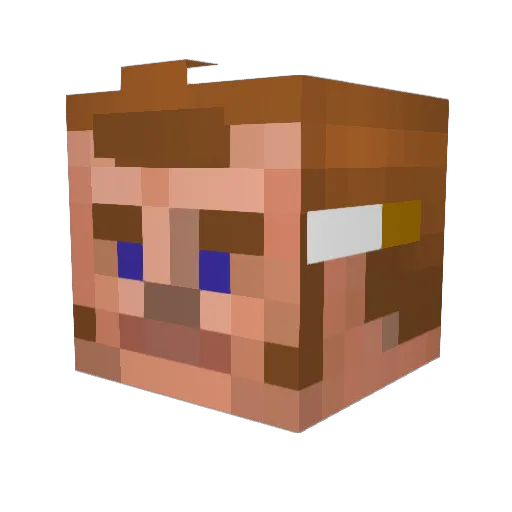 BatteriesInc Minecraft avatar head, 3D render