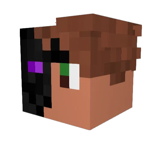 BatteryLeaks Minecraft avatar head, 3D render