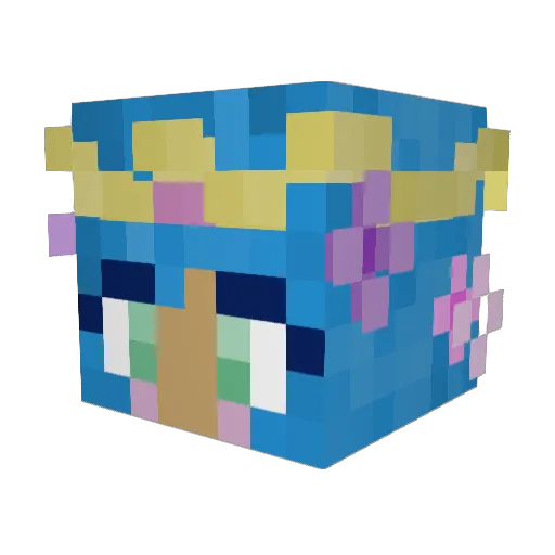 BattleGreen Minecraft avatar head, 3D render