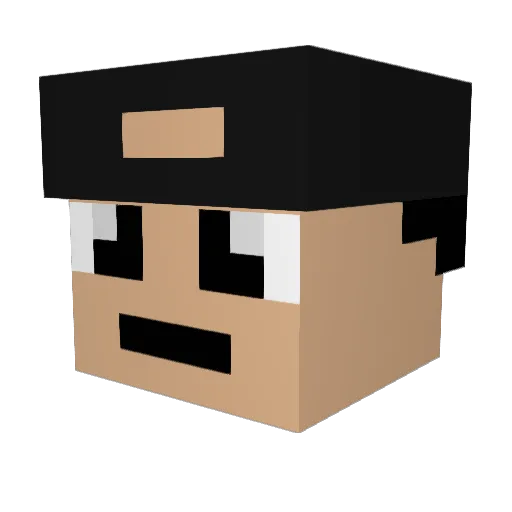 BattleRaver Minecraft avatar head, 3D render