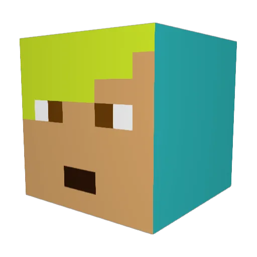 Battlingatom375 Minecraft avatar head, 3D render