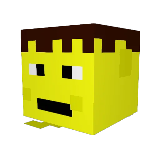 BattryLeaf Minecraft avatar head, 3D render