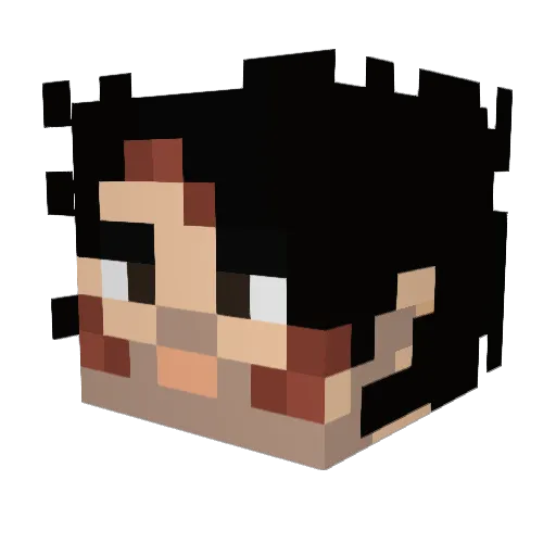 BattyFuego Minecraft avatar head, 3D render