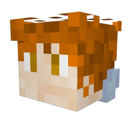 Batukz Minecraft avatar head, 3D render