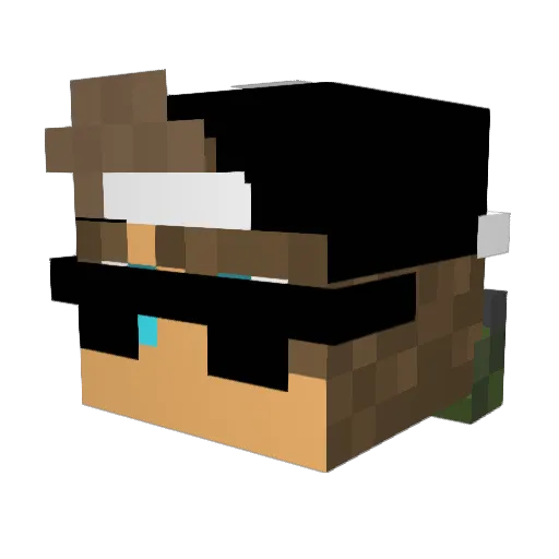 BauerJones Minecraft avatar head, 3D render