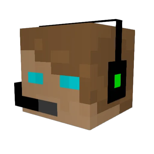 BaumeisterXY Minecraft avatar head, 3D render