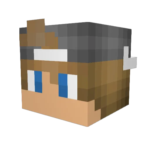 BaumiTV Minecraft avatar head, 3D render