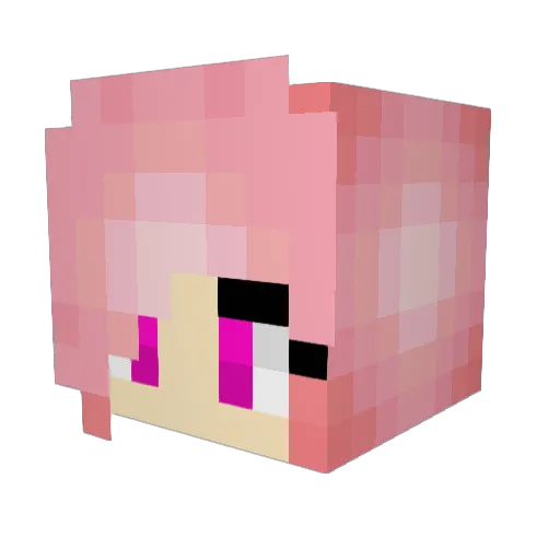 BaunilhaDoce Minecraft avatar head, 3D render