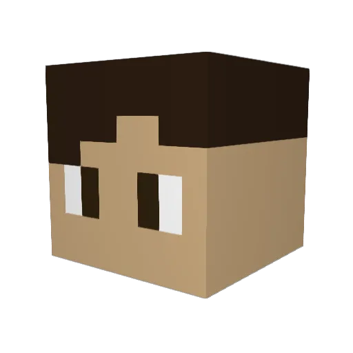BauuJT Minecraft avatar head, 3D render