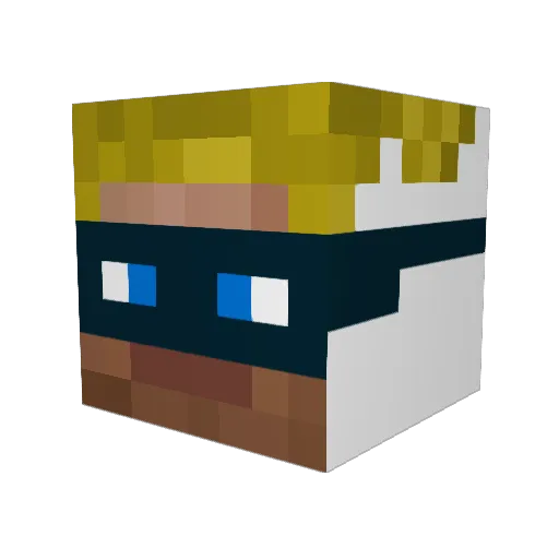 Bauwen Minecraft avatar head, 3D render