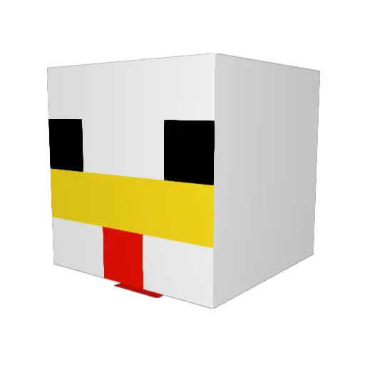 BawkBawkBawk Minecraft avatar head, 3D render