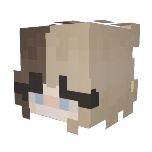 Bawunah Minecraft avatar head, 3D render