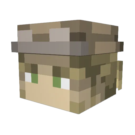 Bawxmethod Minecraft avatar head, 3D render