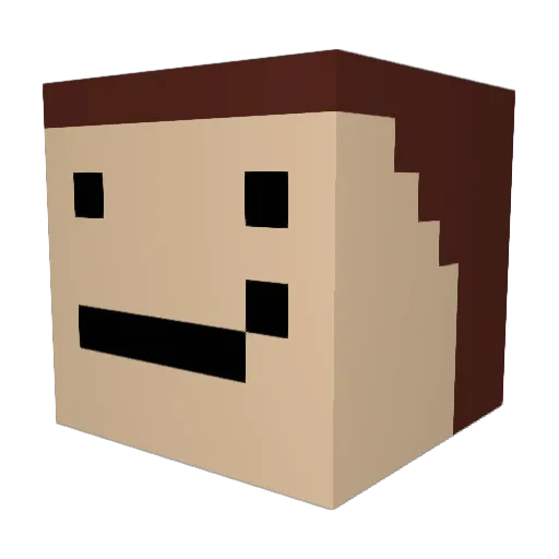 Bawzkeee Minecraft avatar head, 3D render
