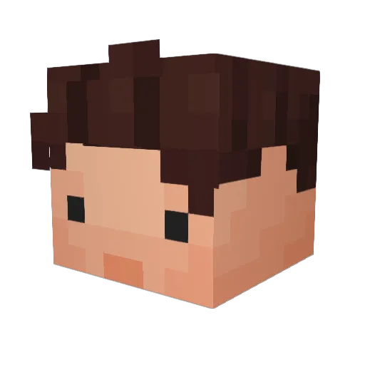 Bawzky Minecraft avatar head, 3D render
