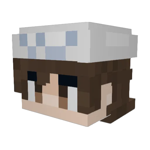 BaxiWasFound Minecraft avatar head, 3D render