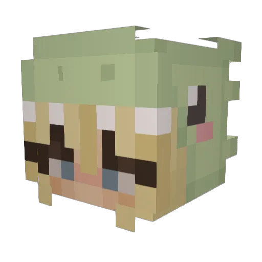 Baxterpuppy Minecraft avatar head, 3D render