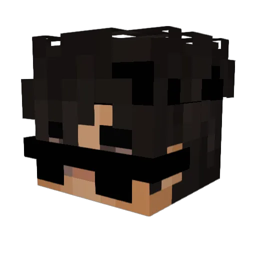 Baxtone Minecraft avatar head, 3D render