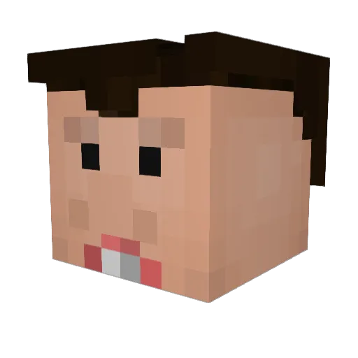 Baxy Minecraft avatar head, 3D render