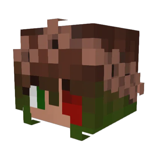 BaySided Minecraft avatar head, 3D render