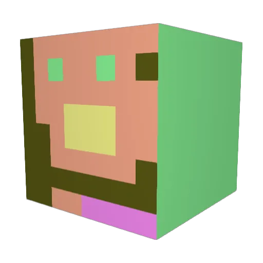 Bayloi Minecraft avatar head, 3D render