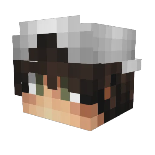 Baylor Minecraft avatar head, 3D render